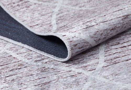 Brown Geometric Area Rug – Digital Print Non Slip Carpet for Living Room