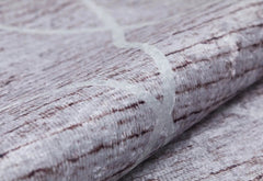 Brown Geometric Area Rug – Digital Print Non Slip Carpet for Living Room