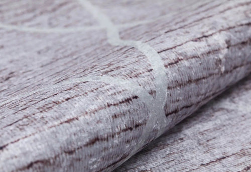 Brown Geometric Area Rug – Digital Print Non Slip Carpet for Living Room