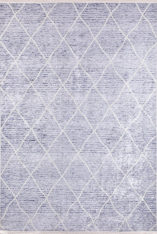 Blue Geometric Area Rug - Digital Print Non Slip Antibacterial Carpet
