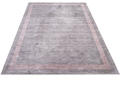 Natural Viscose Rug – Anthracite Frame Carpet With Soft Texture & Luxury Design