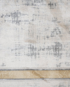 Gold Frame Area Rug – Stylish Viscose Carpet With Fringed Edges For Living Room