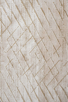Cotton Area Rug - Modern Beige Machine Made Geometric Floor Carpet by Luxess
