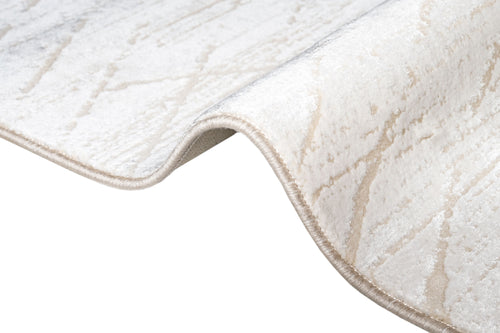 Cotton Area Rug - Modern Cream Machine Made Soft Durable Floor Covering