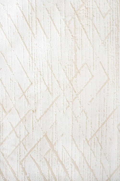 Cotton Area Rug - Modern Cream Machine Made Soft Durable Floor Covering