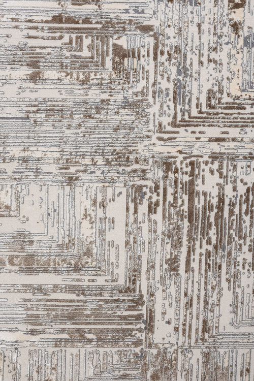 Modern Area Rug – Beige Machine Made Shrink Resistant Polyester Acrylic Rug