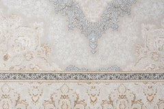 Microfiber Area Rug – Classic Cream Machine Made Cotton Base Carpet