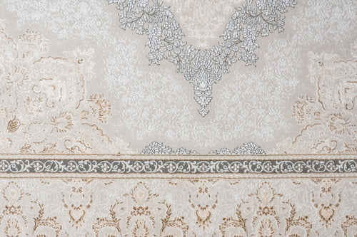 Microfiber Area Rug – Classic Cream Machine Made Cotton Base Carpet