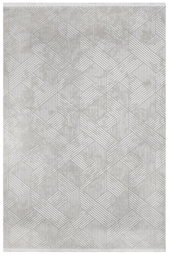 Geometric Area Rug – Machine Made Micropolyester Rug With Fringed Edges