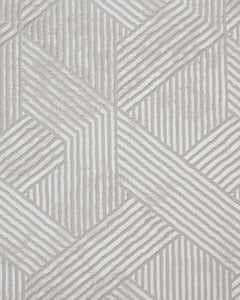 Geometric Area Rug – Machine Made Micropolyester Rug With Fringed Edges