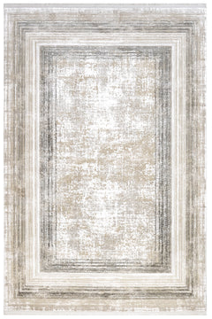 Anthracite Area Rug – Machine Made Rug with Fringed Edge, Non Slip & Washable