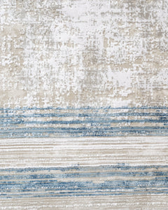 Blue Area Rug - Machine Made Acrylic Rug With Fringed Edge Carpet For Living Room