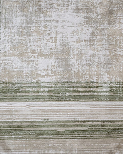 Green Area Rug – Machine Made Rug with Fringed Edge Carpet for Living Room