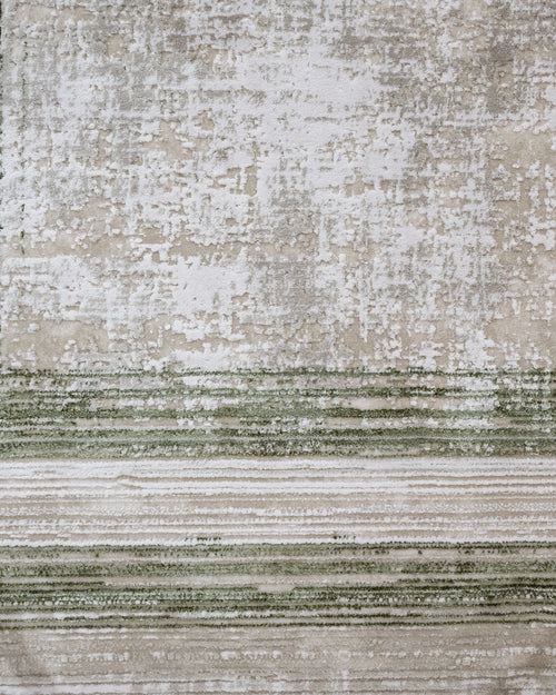 Green Area Rug – Machine Made Rug with Fringed Edge Carpet for Living Room