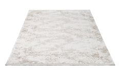 Cream Area Rug - Machine Made Rug with Fringed Edge Carpet for Living Room