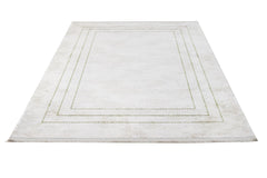 Green Area Rug – Machine Made Acrylic Carpet With Fringed Edge For Living Room