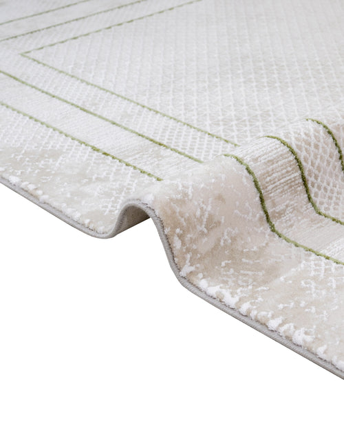 Green Area Rug – Machine Made Acrylic Carpet With Fringed Edge For Living Room