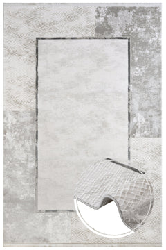 Anthracite Area Rug – Machine Made Rug With Non Slip Durable Floor Covering