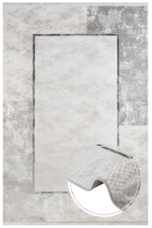 Anthracite Area Rug – Machine Made Rug With Non Slip Durable Floor Covering