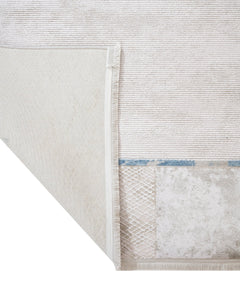 Blue Area Rug - Machine Made Acrylic Rug With Fringed Edge Carpet For Living Room