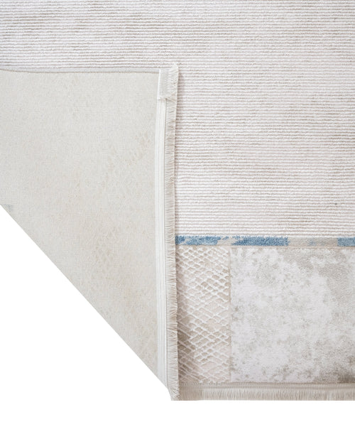 Blue Area Rug - Machine Made Acrylic Rug With Fringed Edge Carpet For Living Room