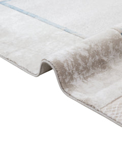 Blue Area Rug - Machine Made Acrylic Rug With Fringed Edge Carpet For Living Room