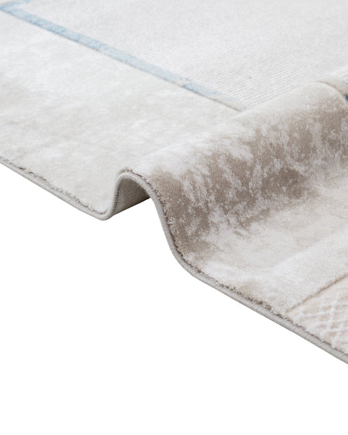 Blue Area Rug - Machine Made Acrylic Rug With Fringed Edge Carpet For Living Room