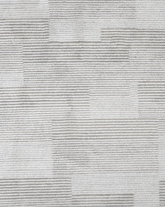 Grey Geometric Area Rug – Machine Made Rug with Fringed Edge for Living Room