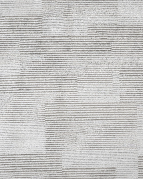 Grey Geometric Area Rug – Machine Made Rug with Fringed Edge for Living Room