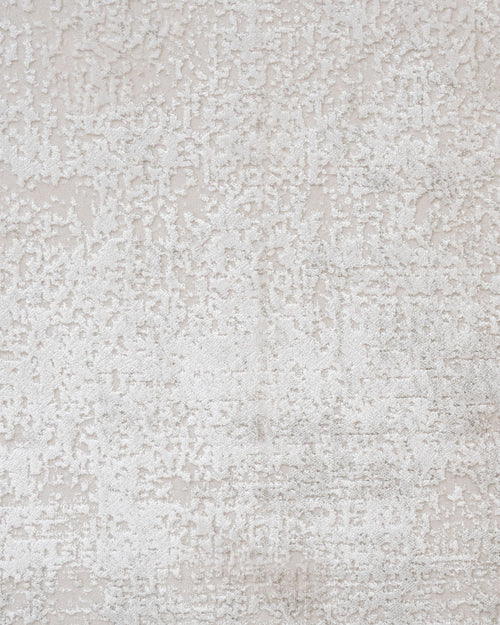 Modern Area Rug – Machine Made Cream Acrylic Carpet With Fringed Edges