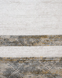 Anthracite Geometric Rug – Machine Made Rug with Fringed Edges for Living Room