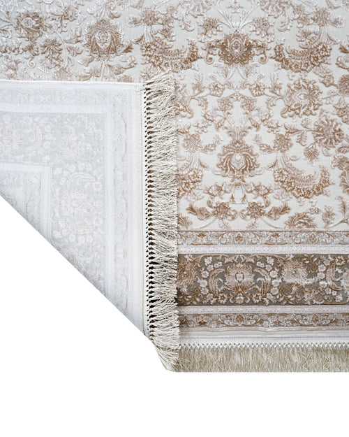 Viscose Area Rug – Machine Made Mink Frame Carpet With Fringed Edges