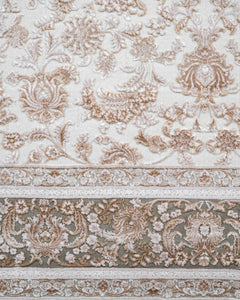 Viscose Area Rug – Machine Made Mink Frame Carpet With Fringed Edges