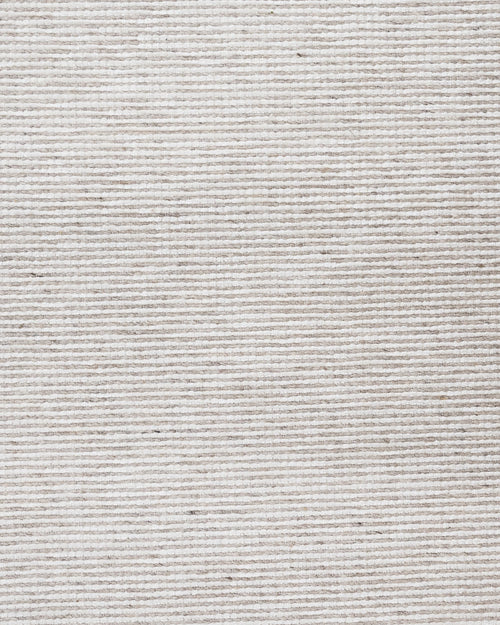 Modern Wool Area Rug - Beige Machine Made Rug With Fringed Edges & Soft Texture