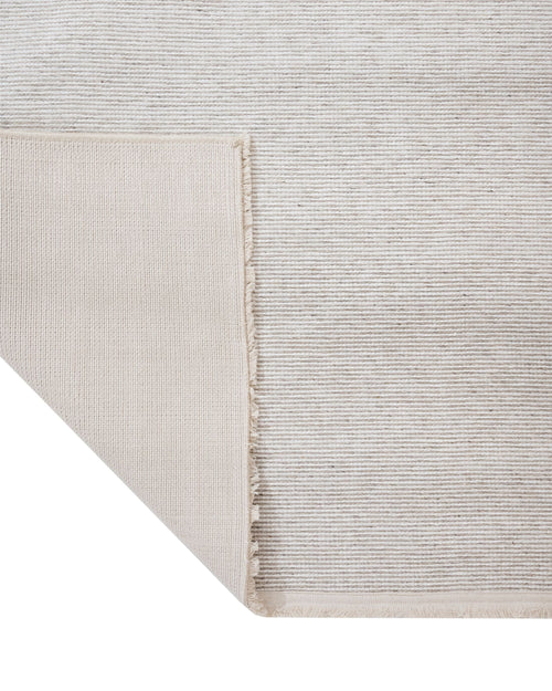 Modern Wool Area Rug - Beige Machine Made Rug With Fringed Edges & Soft Texture