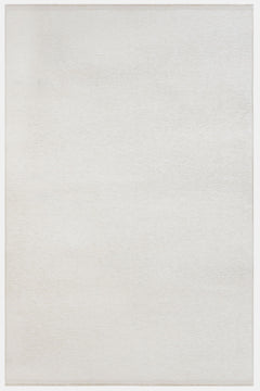 Modern Wool Area Rug – Machine Made White Wool Carpet with Fringed Edges