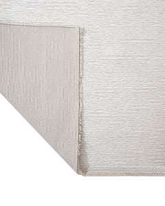 Modern Wool Area Rug – Machine Made White Wool Carpet with Fringed Edges