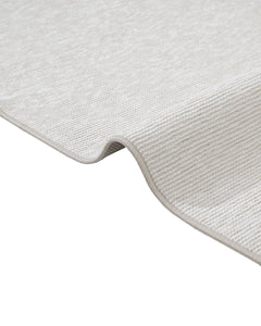 Modern Wool Area Rug – Machine Made White Wool Carpet with Fringed Edges