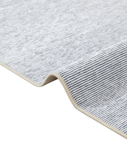 Modern Wool Area Rug – Navy Blue Machine Made Rug with Fringed Edges