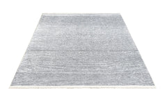Modern Wool Area Rug – Black Machine Made Rug With Fringed Edge For Living Room
