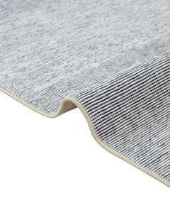 Modern Wool Area Rug – Black Machine Made Rug With Fringed Edge For Living Room