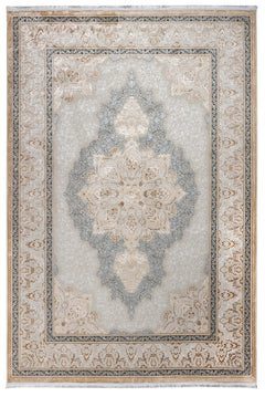 Microfiber Area Rug – Classic Cream Machine Made Cotton Base Carpet