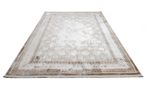 Microfiber Area Rug – Classic Beige Machine Made Rug With Cotton Base