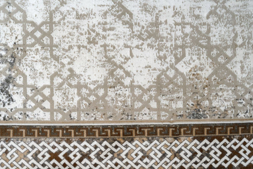 Microfiber Area Rug – Classic Beige Machine Made Rug With Cotton Base