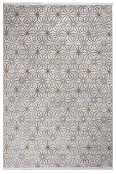 Microfiber Area Rug – Geometric Machine Made Cotton Base Carpet by Luxess Rugs