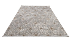 Microfiber Area Rug – Geometric Machine Made Cotton Base Carpet by Luxess Rugs