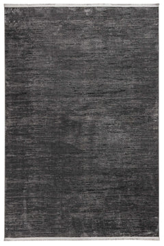 Microfiber Area Rug - Anthracite Flat Machine Made Rug With Anti Slip Base