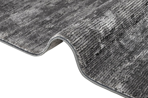 Microfiber Area Rug - Anthracite Flat Machine Made Rug With Anti Slip Base