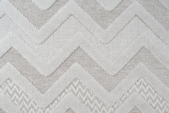 Grey Chenille Area Rug - Machine Made Zigzag Pattern Rug With Cotton Base