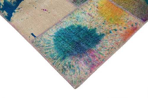 Kirk Yama Pink Patchwork Cotton Wool Handmade Area Rug 9'10'' x 13'4''